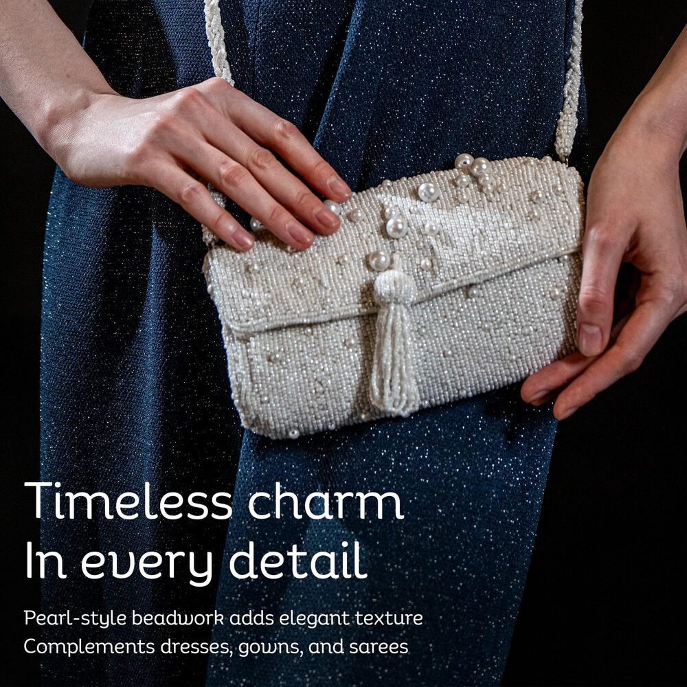 1942 Clutch - Moonlit Elegance Clutch | Purses Elegant Evening Bag - Picture 5 of 9